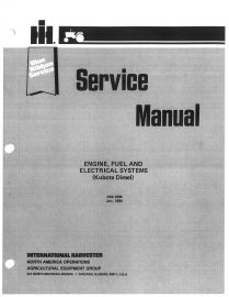 Service Manual for IH Cub Cadet Kubota Engine, Fuel & Electrical Systems