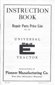 Instruction Book and Parts List for Universal Red-E Tractor from 1938