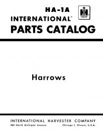 Parts Catalog for International Harrows No. 7, 8, 9, 36, 37, 38, 45, 46, 48, 50, 60, 61, 130 & More