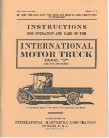 Instruction Manual for 1917-1923 International Model F Truck