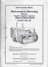 Instruction Manual for McCormick Deering T-40 TracTractor