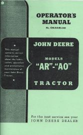 Operators Manual for John Deere Model AR & AO Tractor