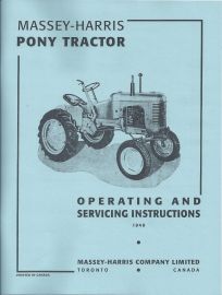 Operating and Servicing Instructions for Massey Harris Pony Tractor