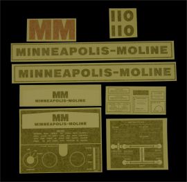 Minneapolis Moline Model 110 Restoration Decal Set - Vinyl