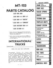 Parts Catalog for IH International Harvester Scout 800A & 800B