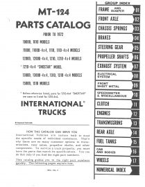Parts Catalog for 1969-1971 International  IH 1000-1500D, 1010-1510 Series