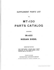 Parts Catalog for IN-633 - SD33 Nissan Diesel Non Turbo Engine