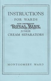 Instruction Manual for Ward Royal Blue Junior Cream Separator