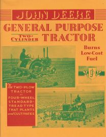 Sales Brochure Reprint with Color Cover for John Deere General Purpose Models A, B & G  Tractor