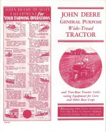 Sales Brochure Reprint with Color Cover for John Deere GP Wide Tread Tractor