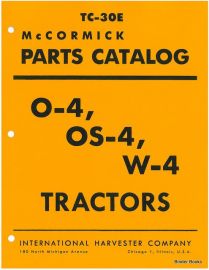 Parts Catalog for McCormick W-4, O-4, OS-4 Tractor