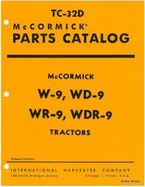 Parts Catalog for McCormick W-9, WD-9, WR-9, WDR-9 Tractor