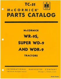 Parts Catalog for McCormick WR-9S, Super WD-9, Super WDR-9 Tractor
