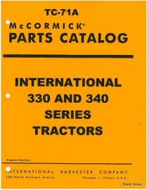 Parts Catalog for International 330 or 340 Gas or Diesel Tractor