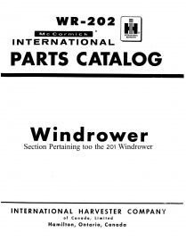 Parts Catalog for No. 200, 201, & 275 McCormick International Windrowers and Hay Conditioners