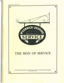 McCormick-Deering Sign of Service Manual for Early Tractors
