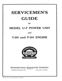 Serviceman's Guide for Model U-7 Power Unit and T-20 & F-20 Engines