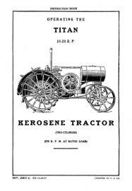 Instruction Book for International 10-20 HP Titan Kerosene Tractor