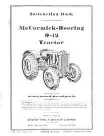 Instruction Book for McCormick-Deering Model 0-12 Tractor