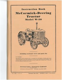 Instruction Book for McCormick-Deering Tracotor Model W-30