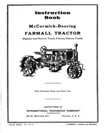 Instruction Book for McCormick-Deering Farmall Regular Tractor