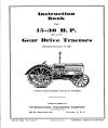Instruction Book for McCormick-Deering 15-30 Gear Drive Tractor