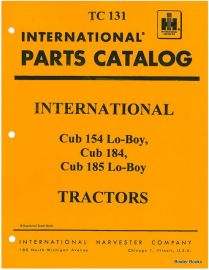 Parts Catalog for International Cub 154, 185, 184 Tractor Including Lo-Boy