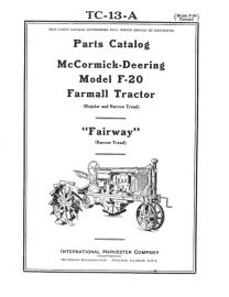 Parts Catalog for McCormick-Deering Model F-20 Farmall Tractor