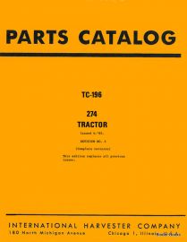 Parts Catalog for International Model 274 Tractor