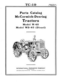 Parts Catalog for McCormick-Deering Model W-40 and WD-40 Diesel Tractor