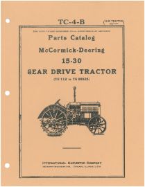 Parts Catalog for McCormick-Deering 15-30 Gear Drive Tractor