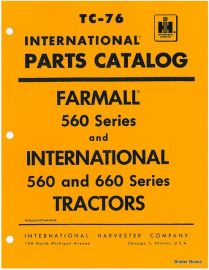 Parts Catalog for International Farmall 560 Series & International 560, 660 Series Tractors