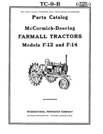 Parts Catalog for McCormick-Deering Farmall Tractors Model F-12 and F-14